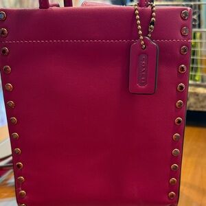 Coach Fuchsia Studded Tote Bag